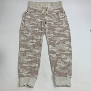 Athleta Balance Printed Jogger Pants Small Tan Creme Camouflage drawstring